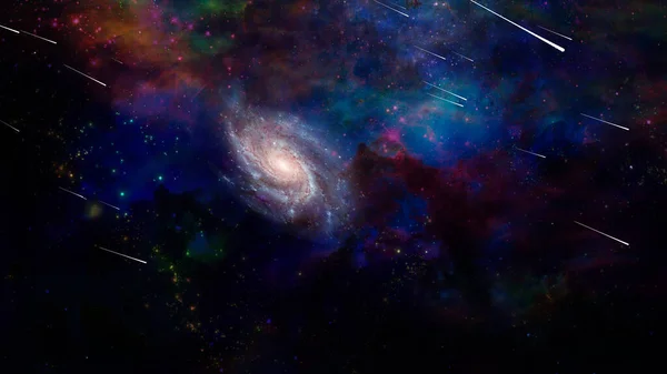 Galaxen Ett Levande Universum Rendering — Stockfoto