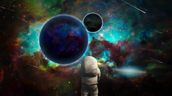 Astronaut Surrealistiska Rymden Rendering — Stockfoto