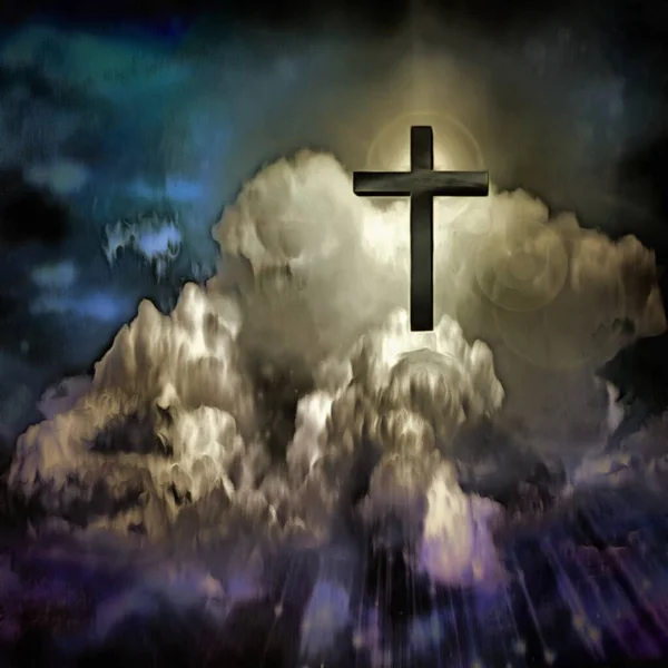 Cross Sky Rendering — Stock Photo, Image