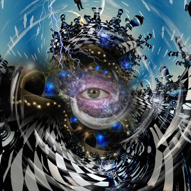 Gerçek dışı satranç dünyası. 3B görüntüleme