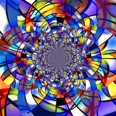 Renkli fraktal desen. Modern sanat tarzı