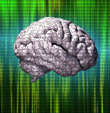 Dijital beyin konsepti. 3B görüntüleme