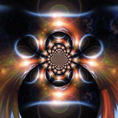 Gezegenler ve tutulma. Fraktal sanat