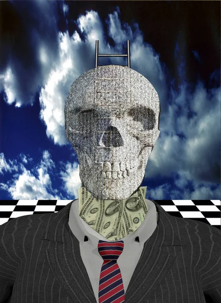 Metaforische Compositie Zakenman Geld — Stockfoto