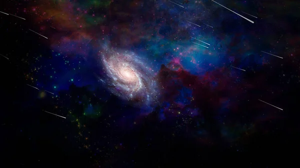 Galaxia Espacio Vívido Renderizado — Foto de Stock