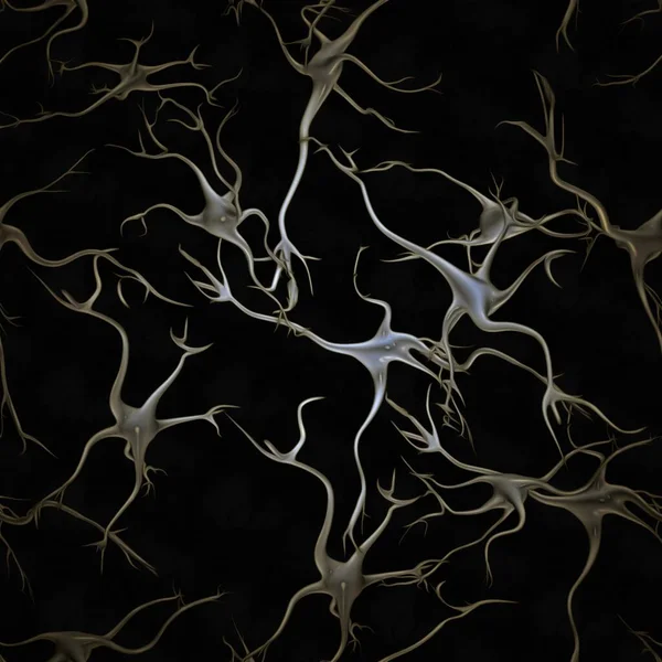 Red Neuronal Cerebral Renderizado — Foto de Stock