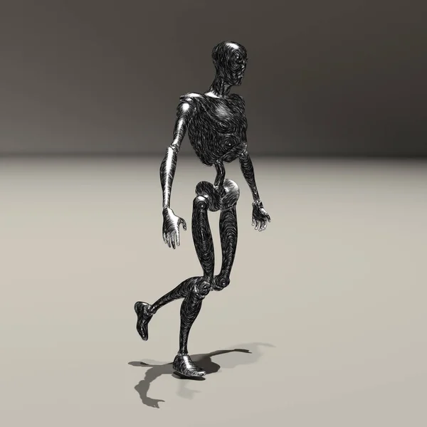 Droid Czy Robot Renderowanie — Zdjęcie stockowe