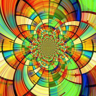 Soyut renkli fraktal. 3B görüntüleme