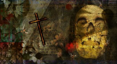 Manevi grunge sanatı. 3B görüntüleme