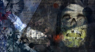 Manevi grunge sanatı. 3B görüntüleme