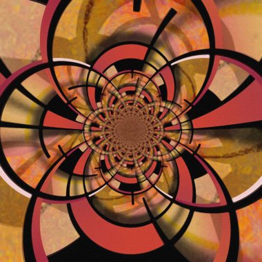 Renkli geometrik fraktal. Kaleydoskop geçmişi. 3B görüntüleme