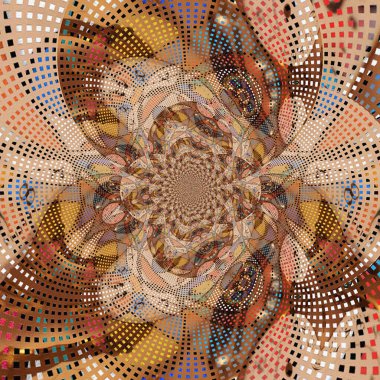 Bej renkli soyut fraktal. 3B görüntüleme