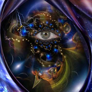 Gerçeküstü bir manzarada göz