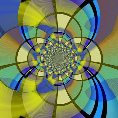 Geometrik şekilli soyut fraktal. 3B görüntüleme