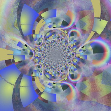 Geometrik şekilli soyut fraktal. 3B görüntüleme