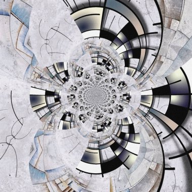 Soyut fraktal. Geometrik biçimler ve çizgiler. 3B görüntüleme