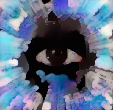 İnsan gözü. Soyut resim. 3B görüntüleme