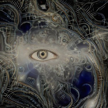 İnsan gözü. Soyut resim. 3B görüntüleme