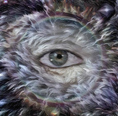 Hepsi Gören Göz. Soyut resim. 3B görüntüleme