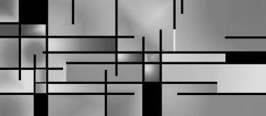 Mondrian 'ın esinlendiği renkli geometrik arka plan. 3B görüntüleme