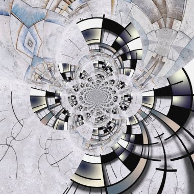 Soyut fraktal. Geometrik biçimler ve çizgiler. 3B görüntüleme