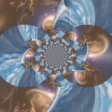 Gökyüzünün örtüsü. 3B görüntüleme