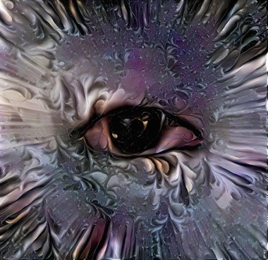 İnsan gözü. Soyut resim. 3B görüntüleme