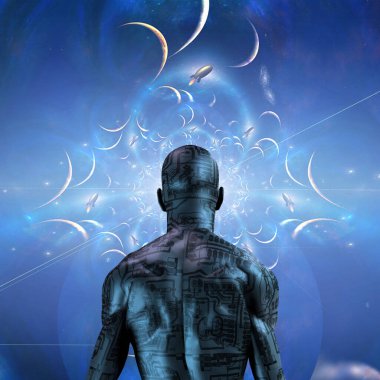 Cyborg solucan deliğinden önce gelir. 3B görüntüleme