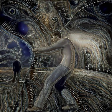 Modern dijital soyut. 3B görüntüleme