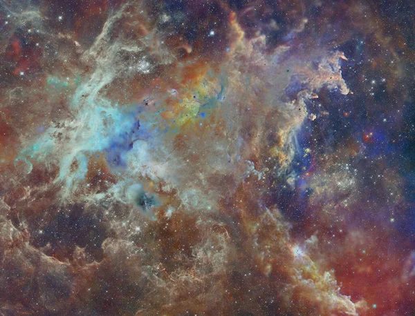 この画像は Esaのハーシェル宇宙観測所が ロゼット星雲の一部 モノケロスの地球から約5 000光年離れた星の保育園 またはユニコーン座の一部を示しています — ストック写真