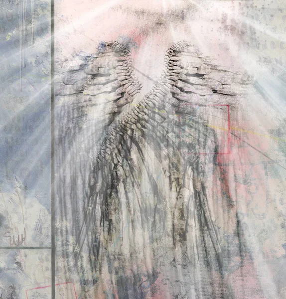 現代のダークアート 天使の翼 3Dレンダリング — ストック写真