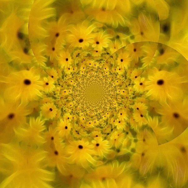 Yellow Flowers Colorful Abstract Background Rendering — Stock Photo, Image