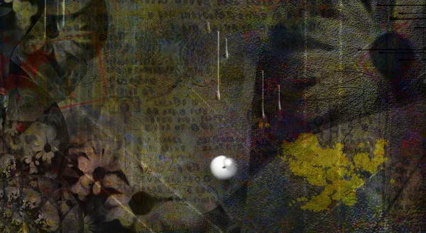 Духовная Композиция Тёмного Искусства Грустные Цветы Рендеринг — стоковое фото