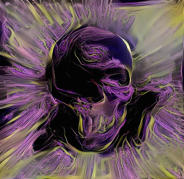 Crâne Abstrait Coloré Rendu — Photo