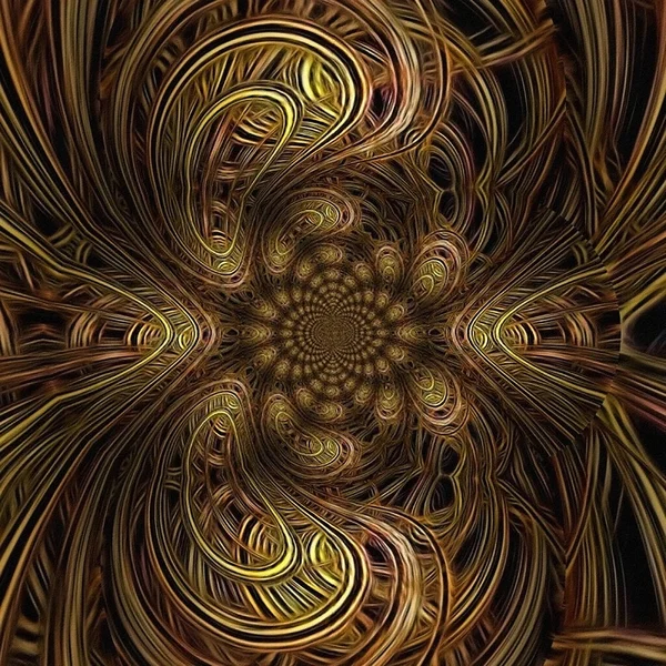 Fractal Swirling Lines Rendering — Stock Photo, Image