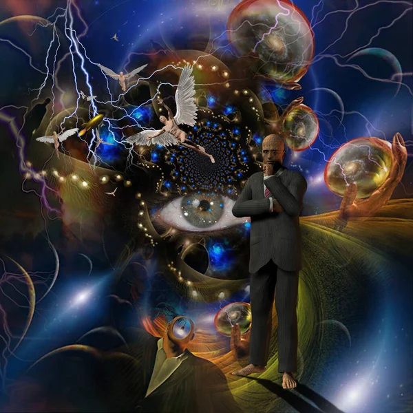 Crystal Ball Spiritual Art Rendering — Stock Photo, Image