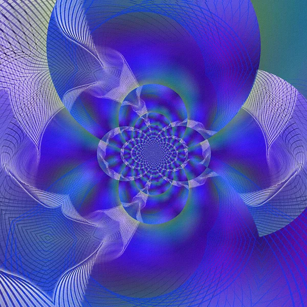 Patrón Fractal Colores Azul Púrpura Renderizado — Foto de Stock