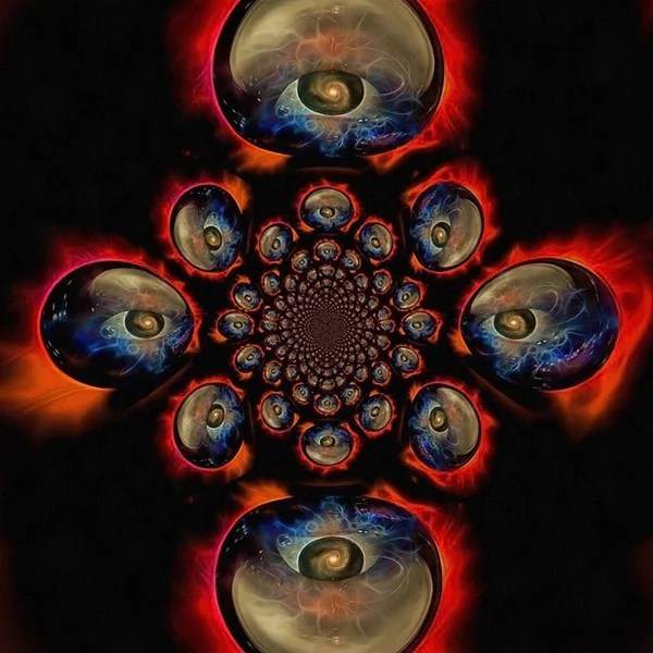 Kristal Göz Gerçeküstü Sanat Geometrik Fraktal Görüntüleme — Stok fotoğraf