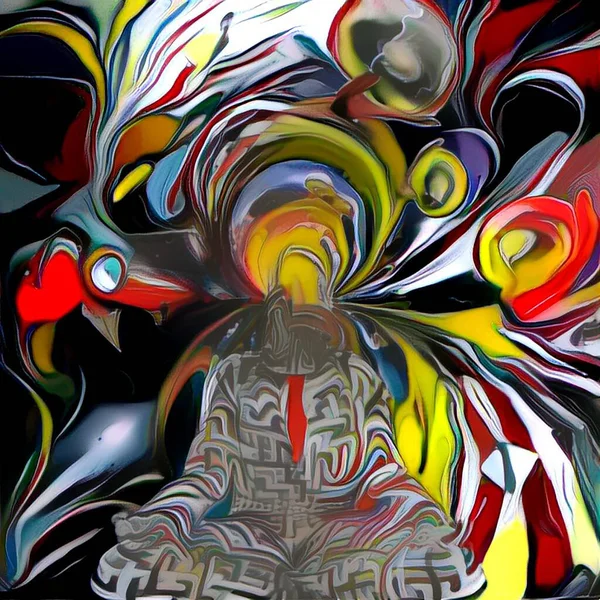 Meditación Abstracta Hombre Digital Renderizado — Foto de Stock