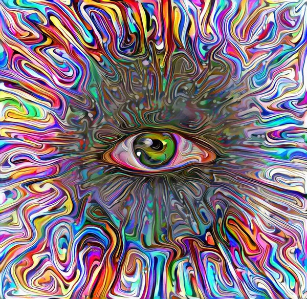 All Seeing Eye Abstract Painting Rendering — Stock Photo, Image