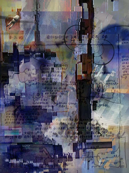 Digitale Abstrakte Kunst Glitch Effekt Rendering — Stockfoto