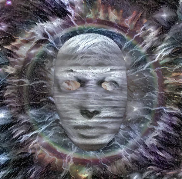 神秘的なマスク 抽象画 3Dレンダリング — ストック写真
