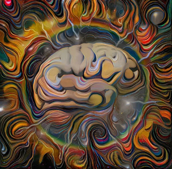 Abstrak Otak Manusia Perender — Stok Foto