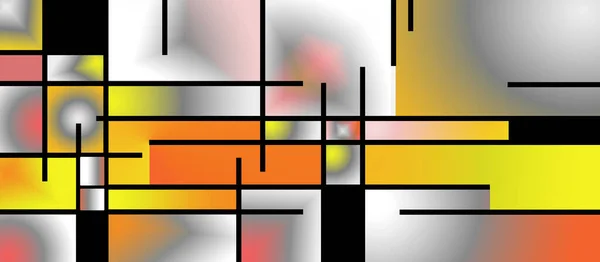 Fondo Geométrico Colorido Inspirado Mondrian Renderizado — Foto de Stock