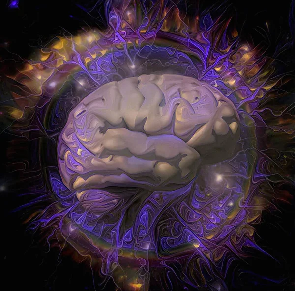 Human Brain Abstract Rendering — Stock Photo, Image