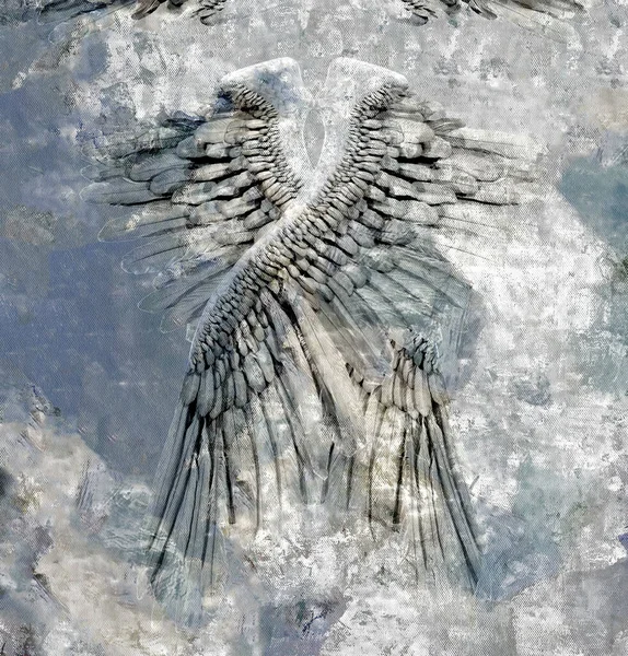 Moderní Temné Umění Angel Wings Vykreslování — Stock fotografie