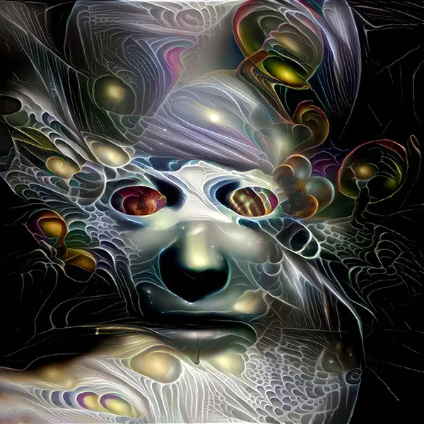 Mystisches Gesicht Abstrakt Rendering — Stockfoto