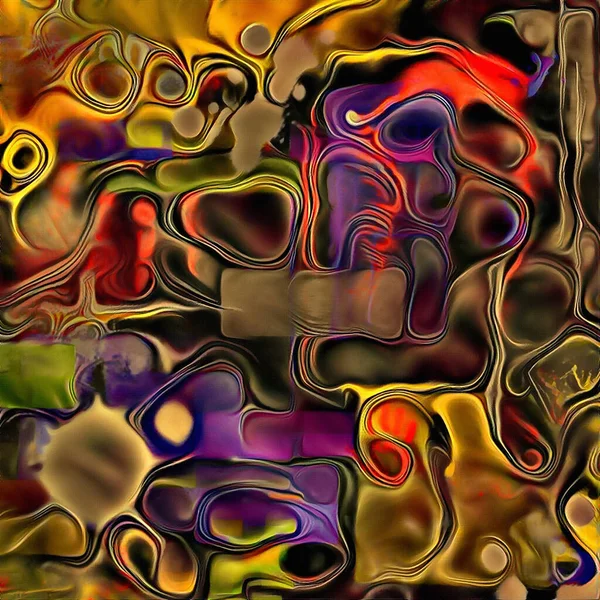 Kleurrijk Abstract Schilderen Moderne Digitale Kunst Weergave — Stockfoto