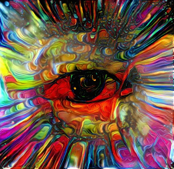 Human Eye Abstract Painting Rendering — Stock Photo, Image