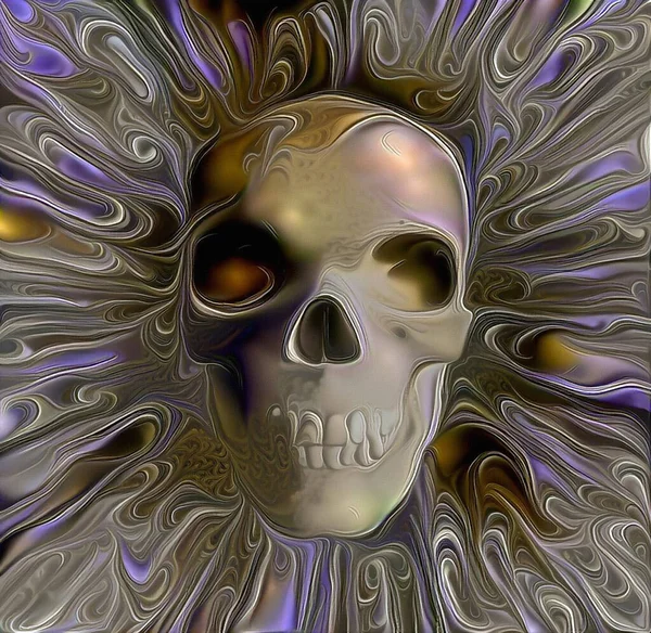 Arte Oscuro Calavera Humana Renderizado — Foto de Stock